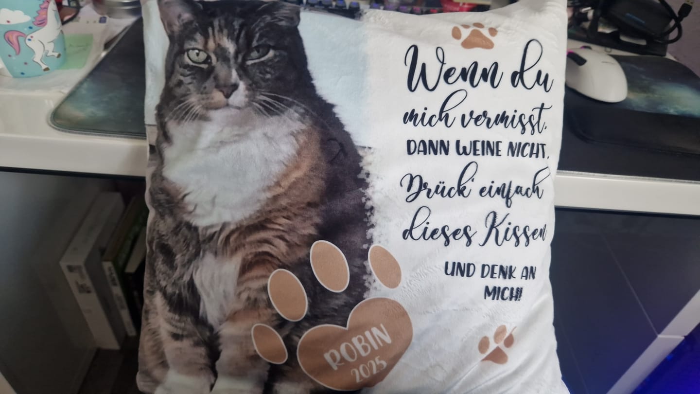 Customer photo review of Wenn du mich vermisst - Individuelles Kissen