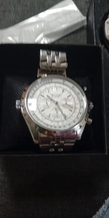 Customer photo review of JARAGAR Silver watch European fashion style mechanical movement mechanical watch Gear round steel strap wrist watch