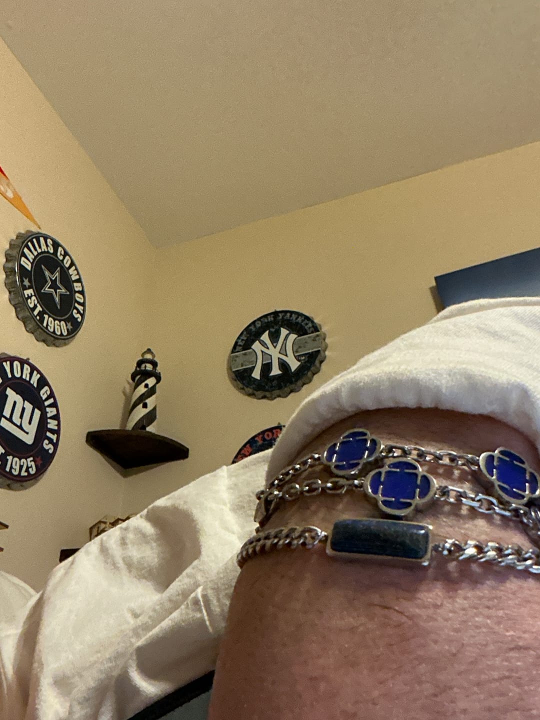 Customer photo review of Fusion Cuban Bracelet, Lapis
