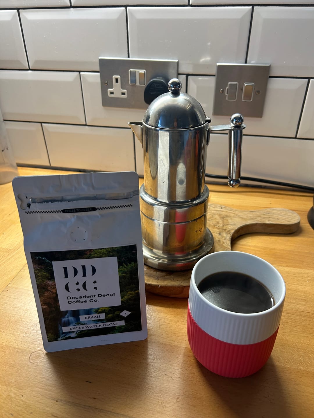 Customer photo review of Brazil Decaffeinated Coffee - Swiss Water Decaf Process - Strength 4 - Decadent Decaf
