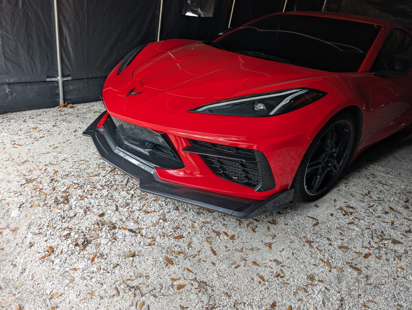Customer photo review of Corvette C8 Extended Front Splitter (5-Piece version)