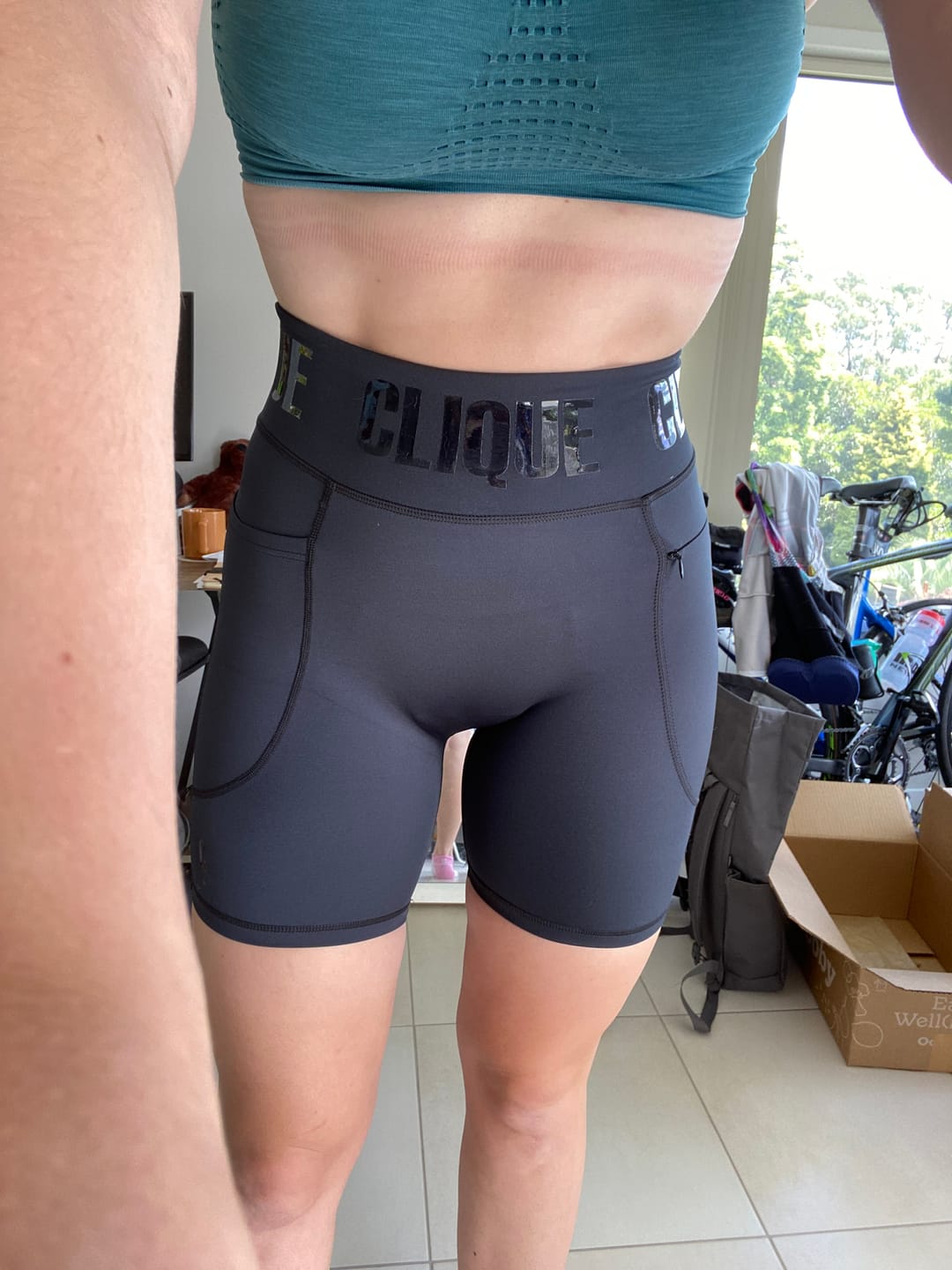 Customer photo review of CLQ Zone Mid-Biker Short - Stealth