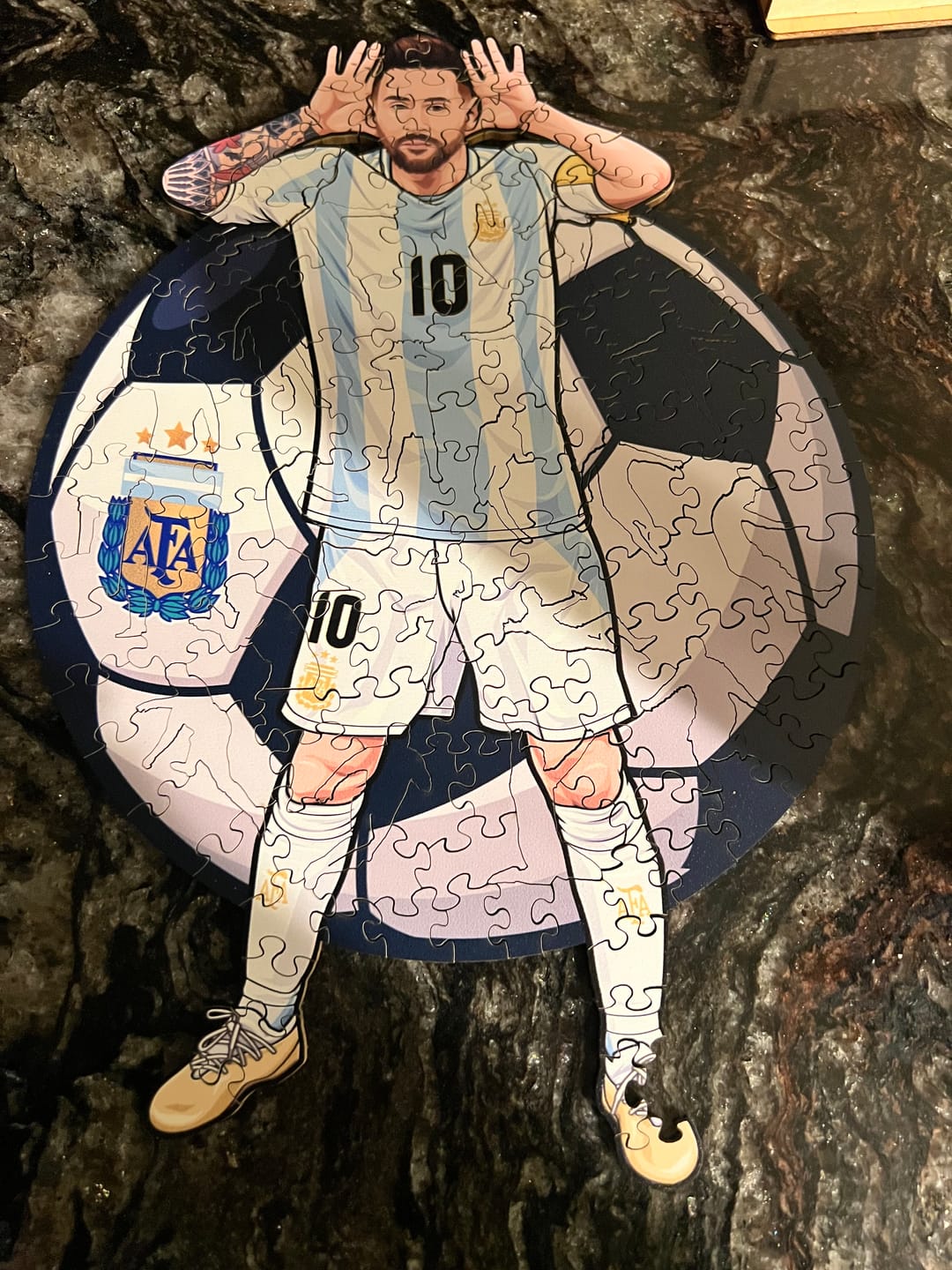 Customer photo review of Lionel Messi - Wooden Puzzle