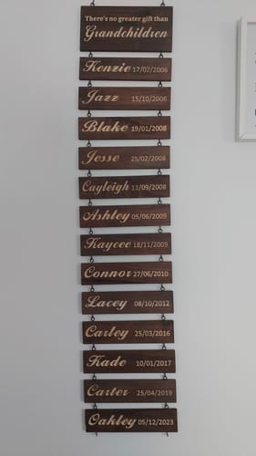 Customer photo review of Personalized Grandkids Hanging Sign (Engraved) Family Keepsake