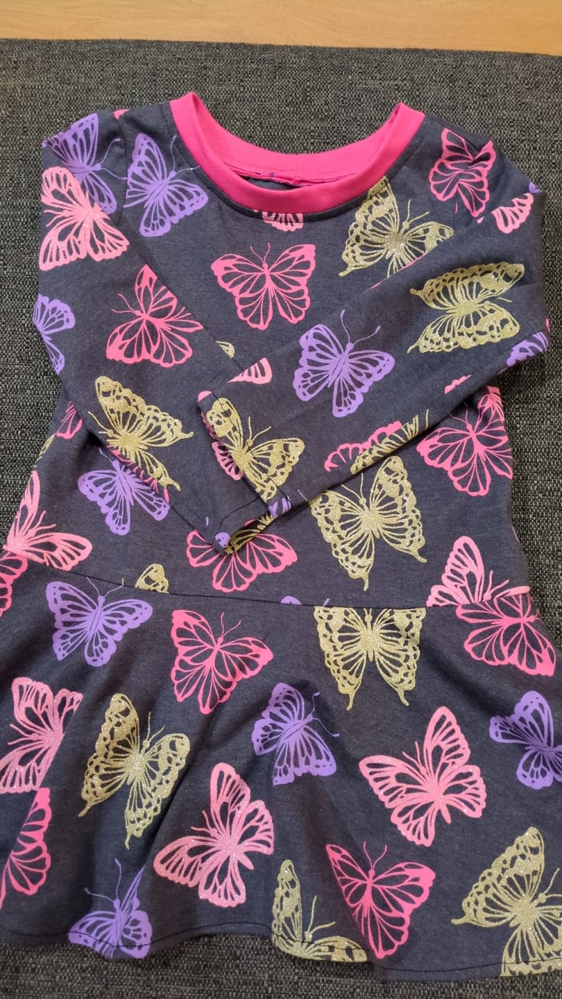 Customer photo review of Glitter Butterflies Melange Cotton Jersey Fabric