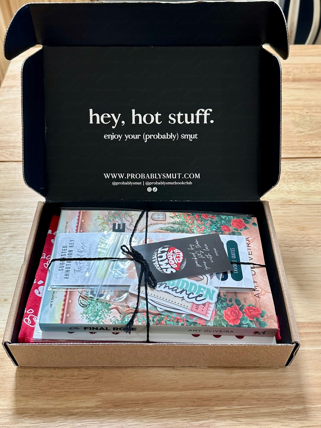 Customer photo review of probably smut book club subscription
