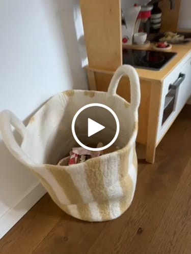 Customer video review of Toy Basket in Yellow Stripe - Large