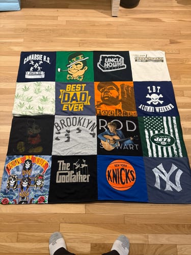 T-shirt quilt featuring new york jets, new york knicks by HOWIE from NJ