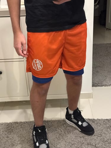 Customer photo review of Son Goku Gym Shorts