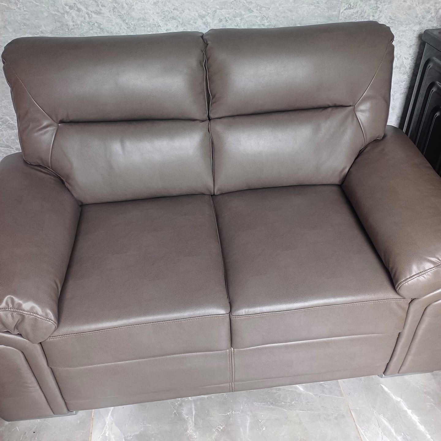 Customer photo review of Ravenna 2 Seater Leather Sofa - Grey