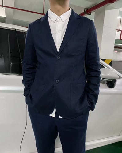 Customer photo review of Japanese Linen Loose Casual Suit Jacket
