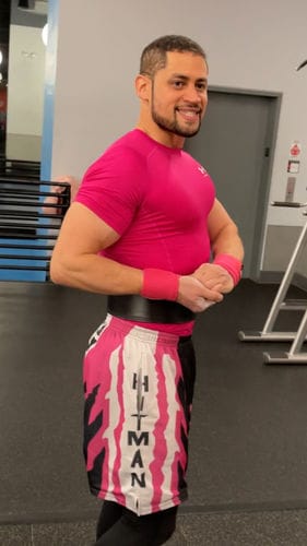 Customer photo review of Medium Wrist Wraps, Pink, IPF Approved – 30cm/60cm