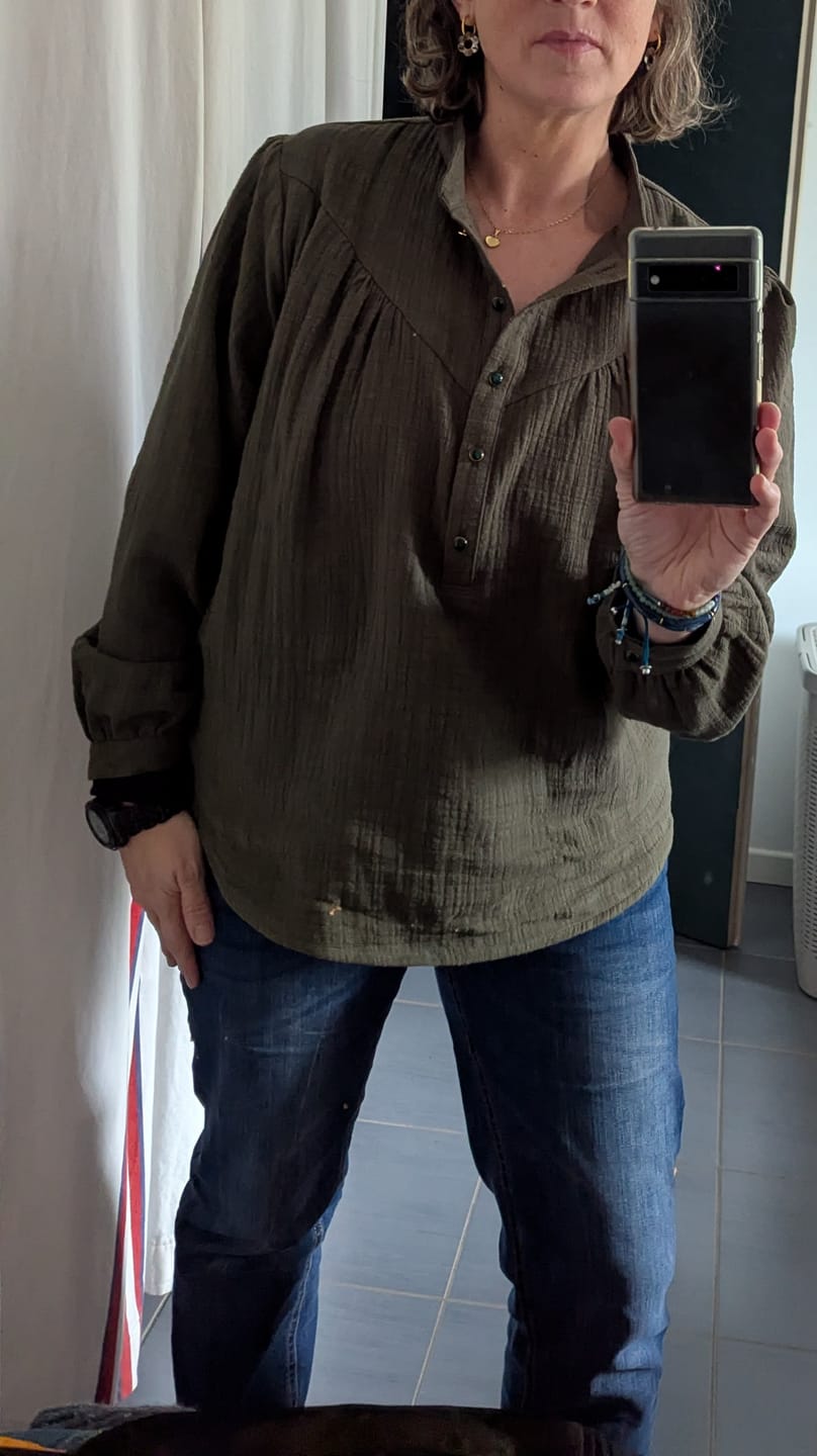 Customer photo review of Blouse Thémis - armuré/double gaze kaki
