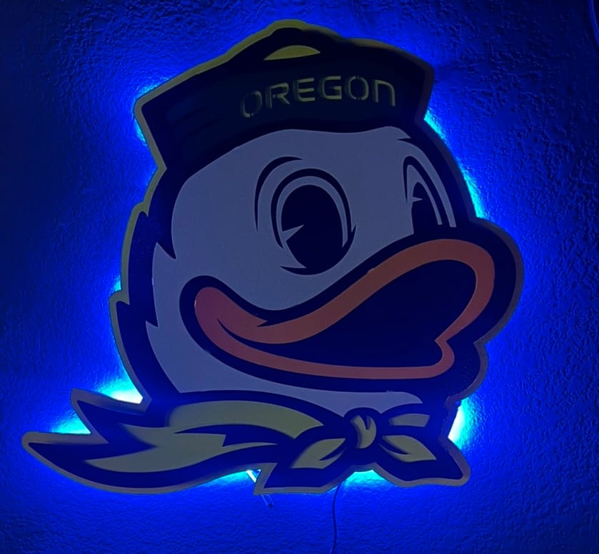 Customer photo review of Oregon Ducks 3D Vintage Metal Wall Art