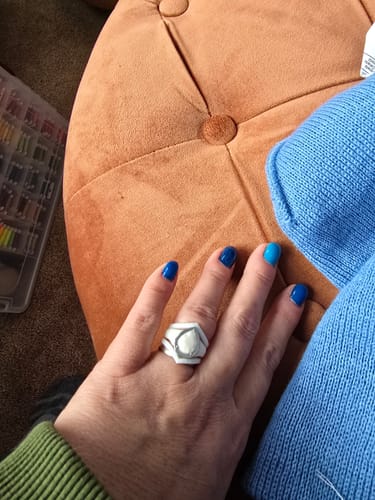 Customer photo review of Rinfit Silicone Rings for Women - New Metal-Framed with 2 Stackable Rings - Silicone Diamond Rings Wedding Bands Women