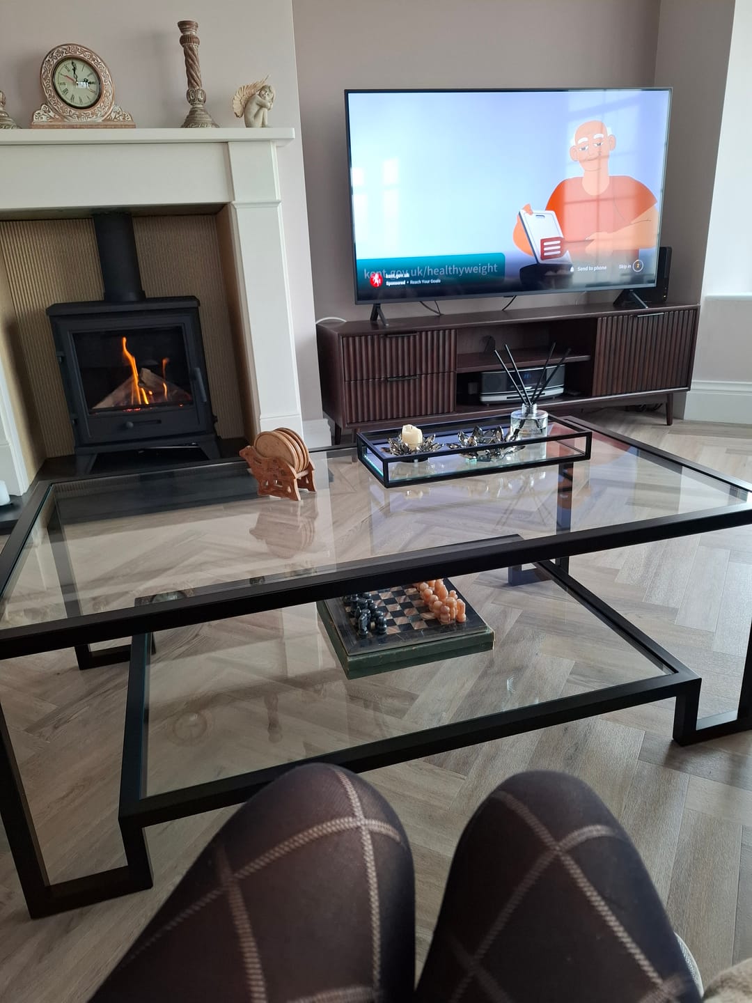 Customer photo review of Hudson Glass Metal Coffee Table - Black