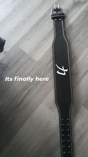Customer photo review of Weightlifting Double Prong Buckle Tapered Belt, Black - 8MM