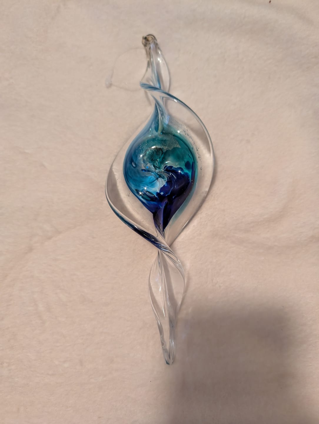 Customer photo review of Dichroic Spinner Suncatcher with Infused Cremains