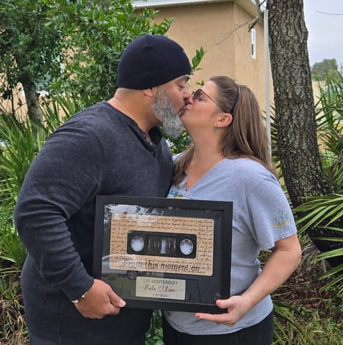 Customer photo review of 1 Year Anniversary Gift Ideas for Boyfriend | Boyfriend One Year Anniversary Gift Custom Poster Frame