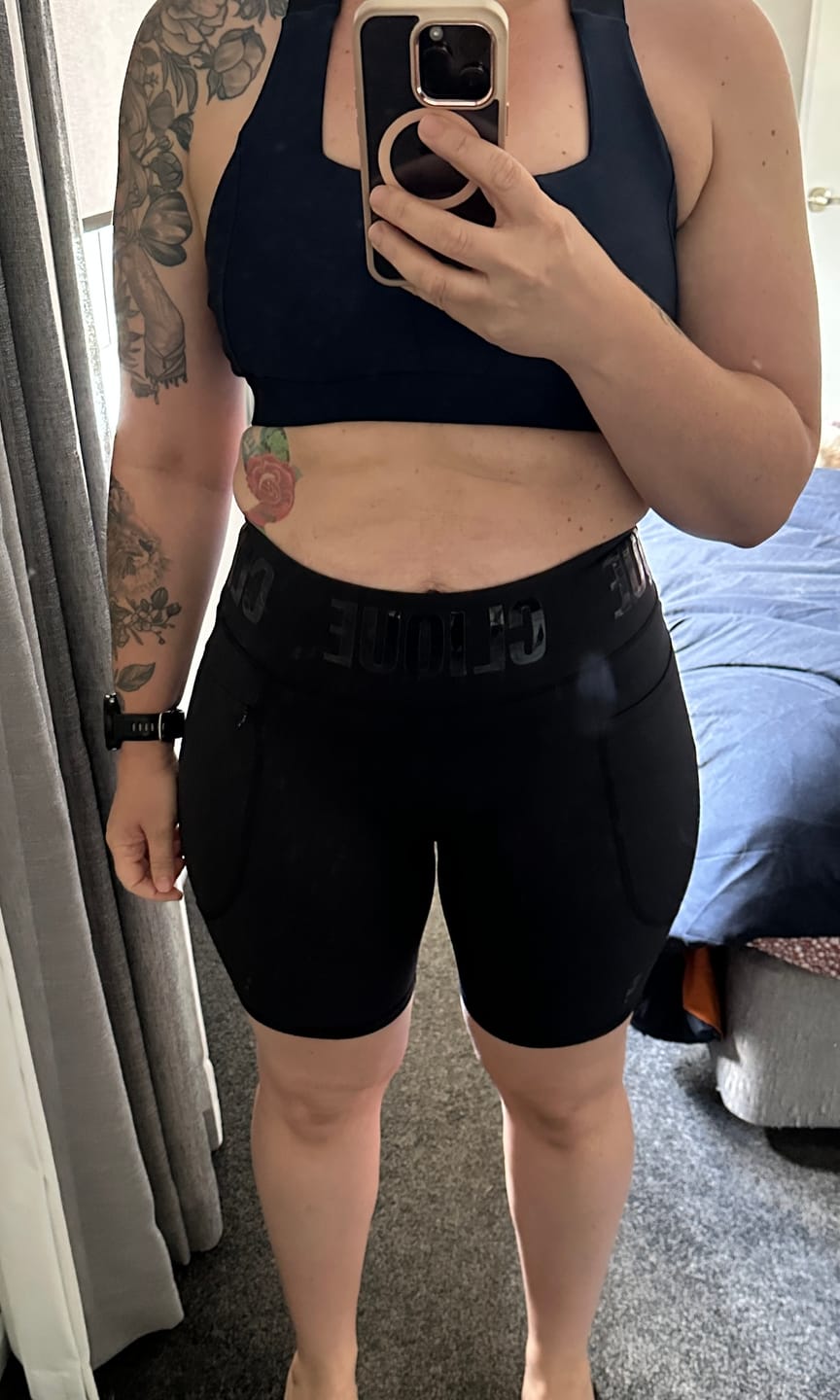 Customer photo review of CLQ Zone Mid-Biker Short - Stealth