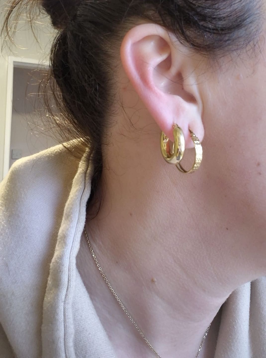 Customer photo review of Chubby Hoop Earrings