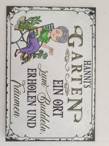 Customer photo review of Personalisiertes Gartenschild mit Namen Anpassbar