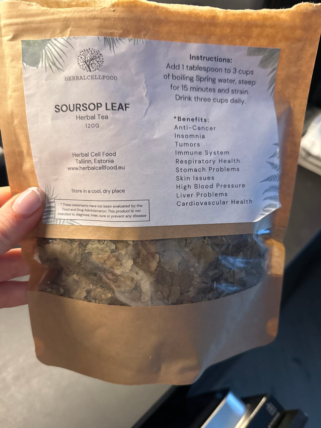 Customer photo review of SOURSOP LEAVES