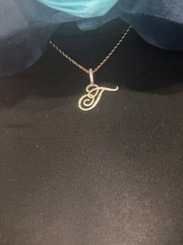 Customer photo review of Luxe Diamond Initial Necklace