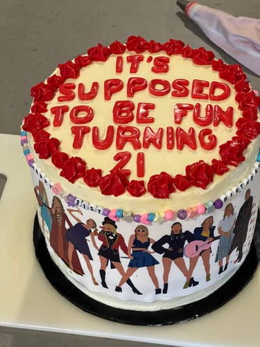 Customer photo review of Taylor Swift The Eras Tour Inspired - Edible Icing Cake Wrap