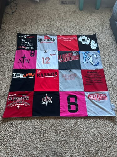 T-shirt quilt featuring northwestern raiders by Dianna from IA