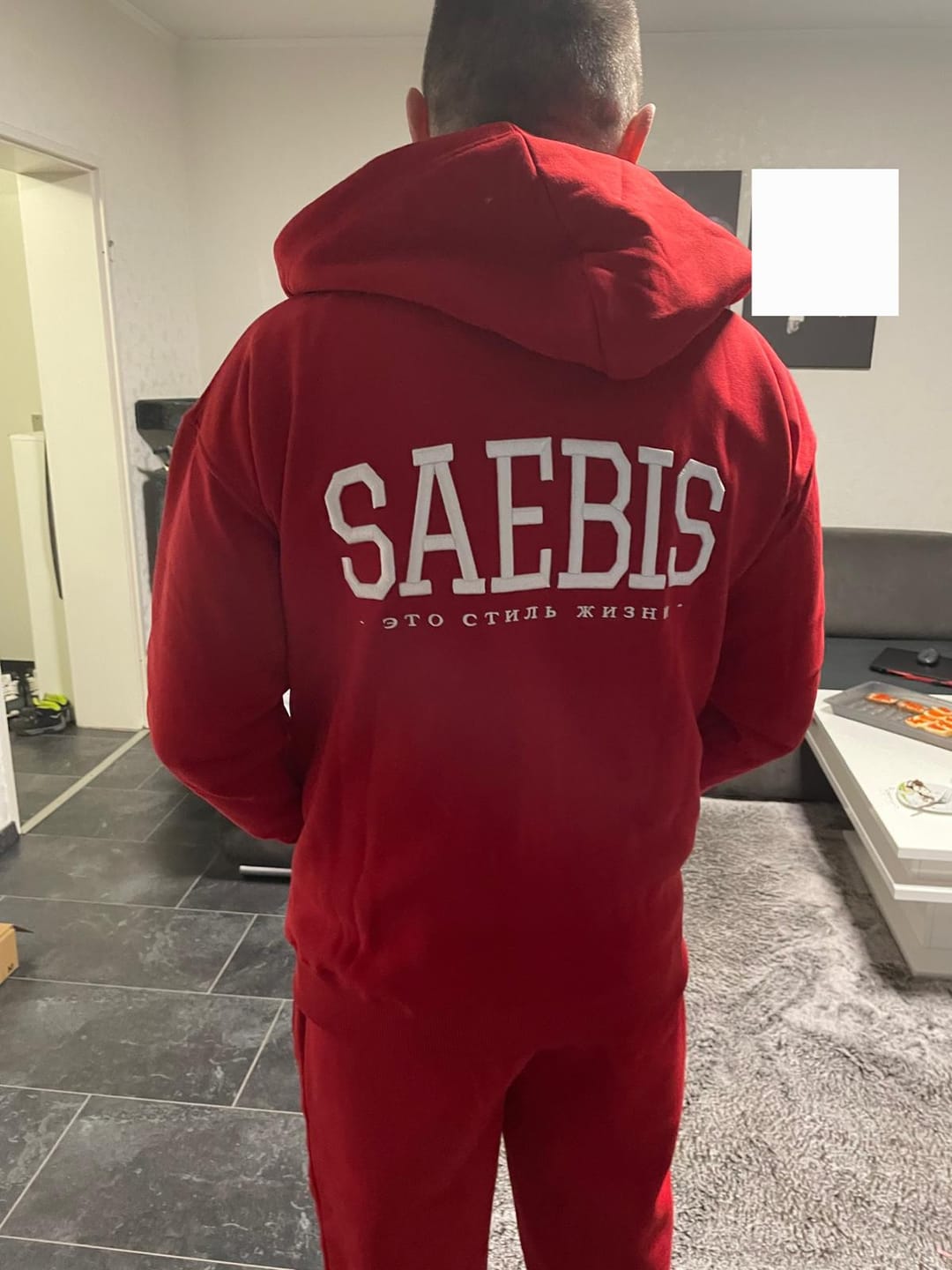 Customer photo review of Lifestyle Herren Zip Hoodie rot mit Stickerei by SAEBIS®