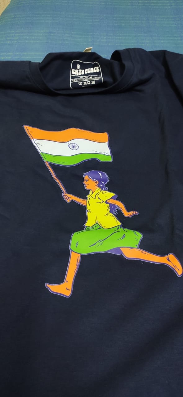 Customer photo review of "Proud Girl with Indian Flag T-Shirt – Celebrate Republic & Independence Day | Unisex Fit"