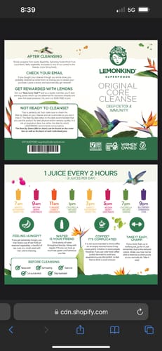 Customer photo review of 1 Day Original CORE Juice Cleanse - Detox & Debloat (8 Juices)