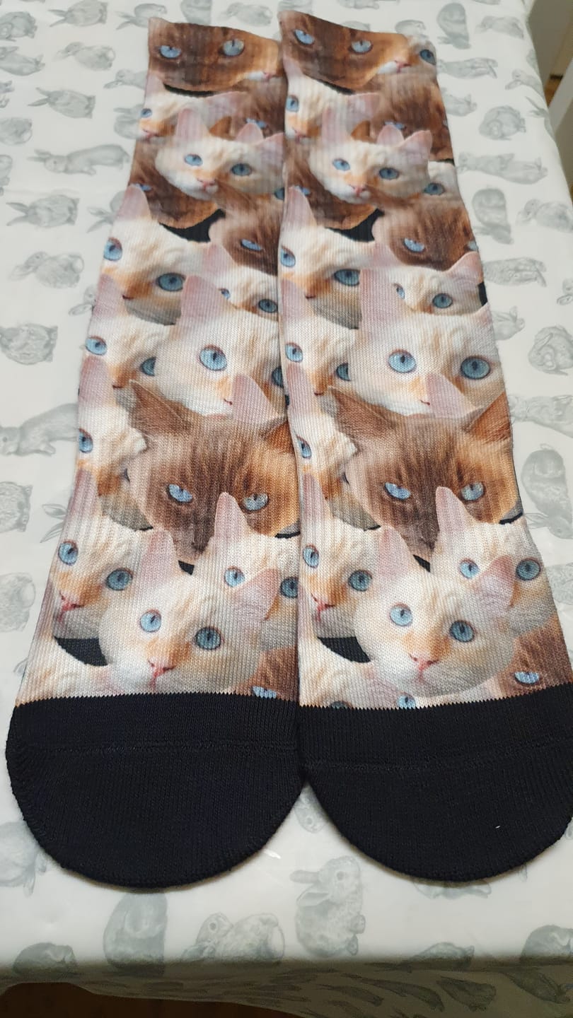 Customer photo review of Wild photo pattern - Personalised Socks
