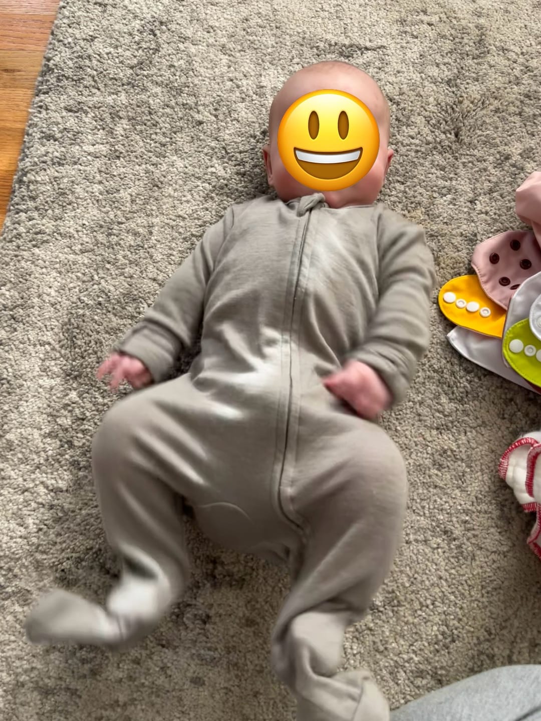 Customer photo review of Footie Pajamas, Merino Wool, Dove