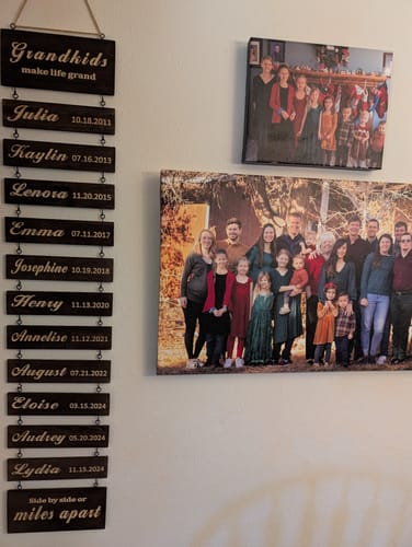 Customer photo review of Personalized Grandkids Hanging Sign (Engraved) Family Keepsake