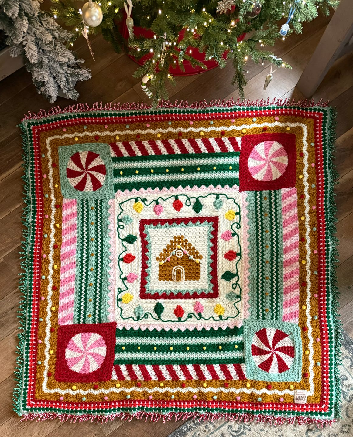 Customer photo review of Gingerbread Blanket Yarn Pack, Free Pattern & Video