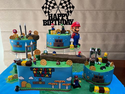 Customer photo review of Personalised Super Mario Brothers Inspired - Edible Icing Cake Wrap
