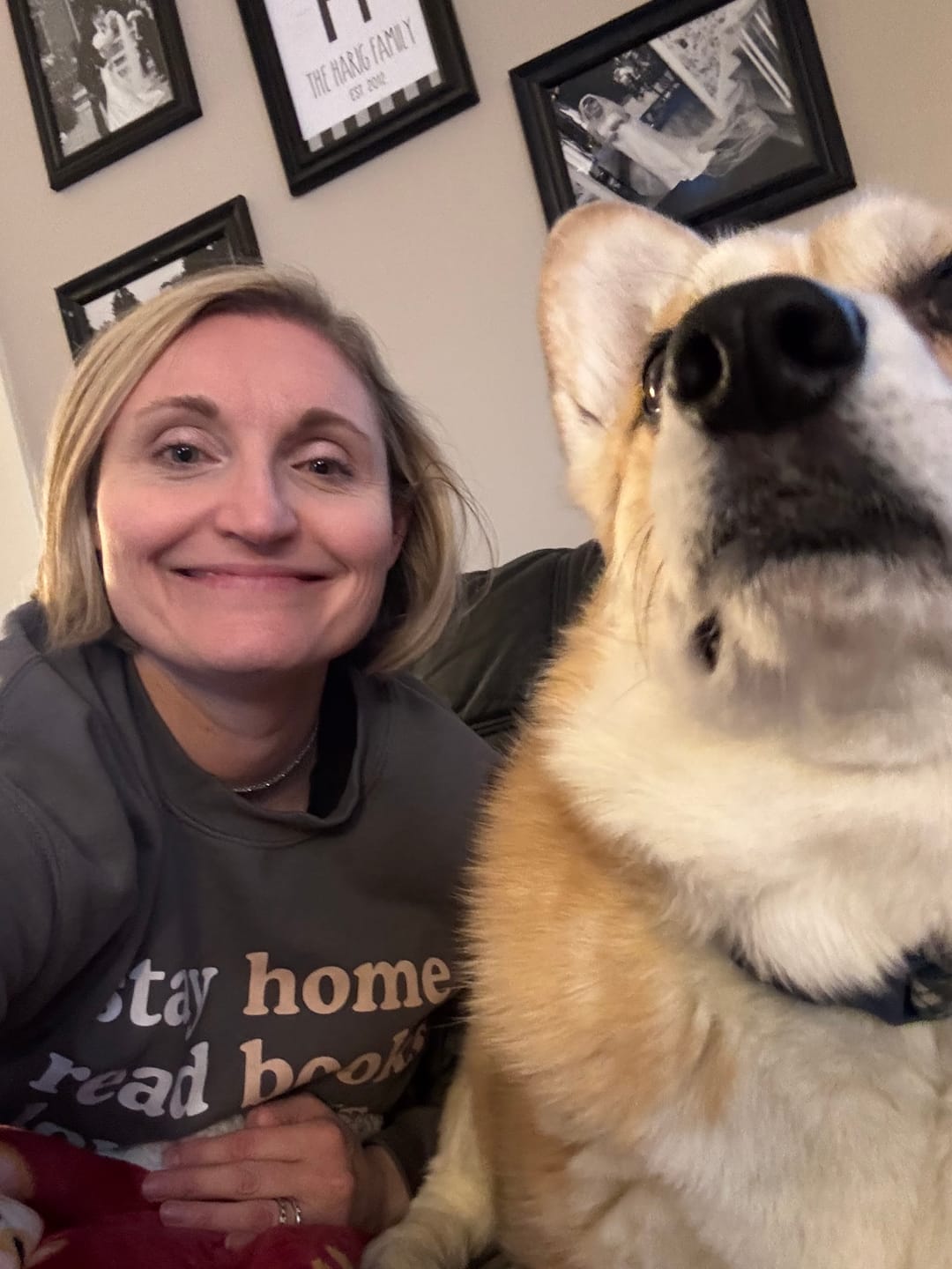 Customer photo review of Stay Home Read Books Love Dogs