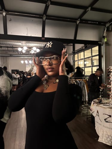 Customer photo review of 90’s Futuristic Sunglasses
