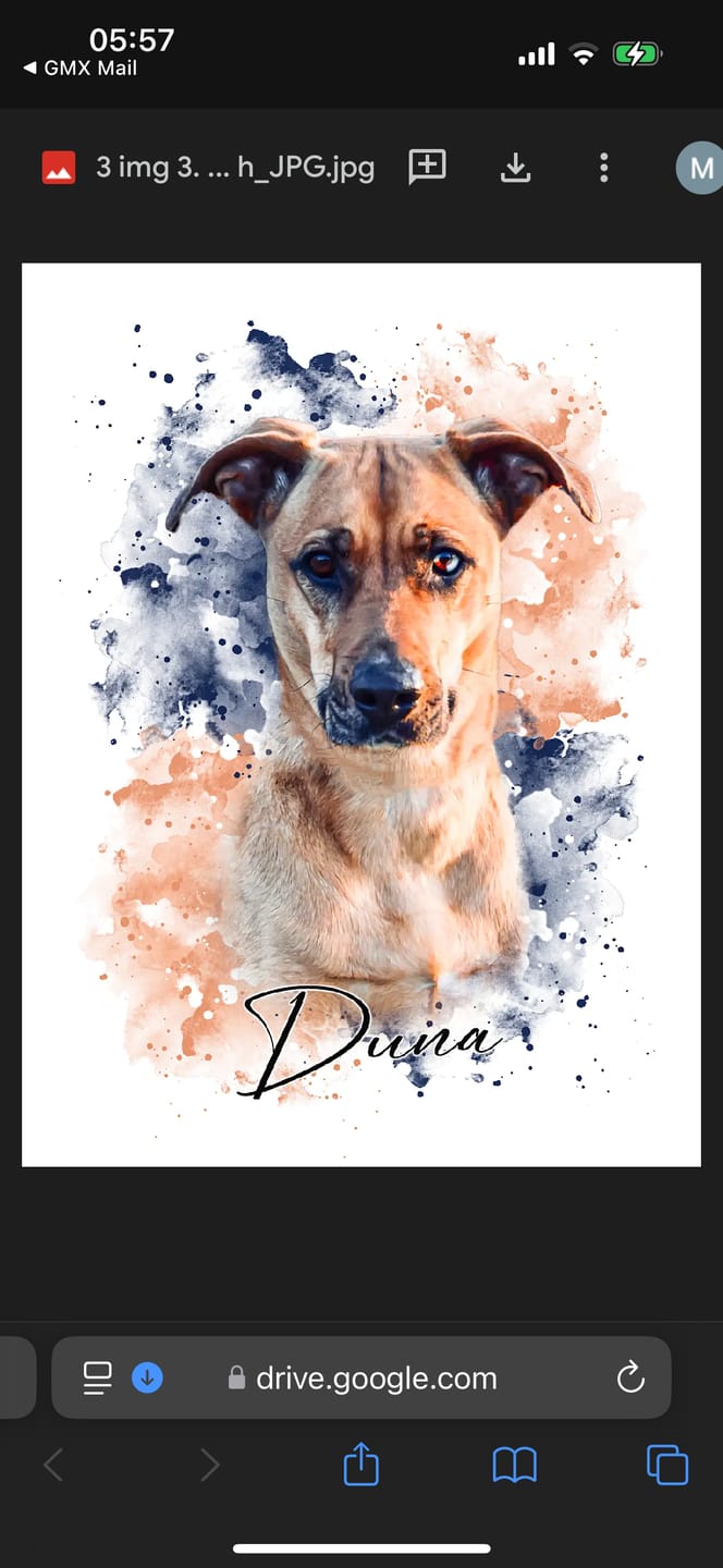 Customer photo review of Tierisches Wasserfarben Hunde Portrait