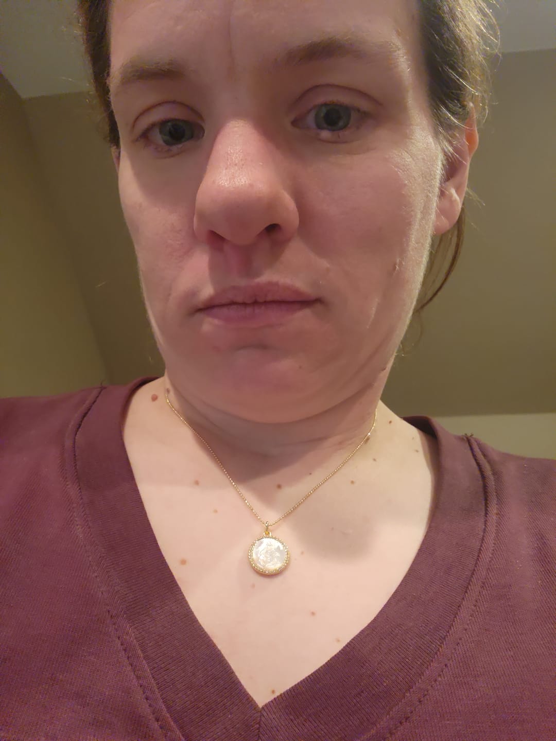 Customer photo review of Petite Mother Mary Necklace