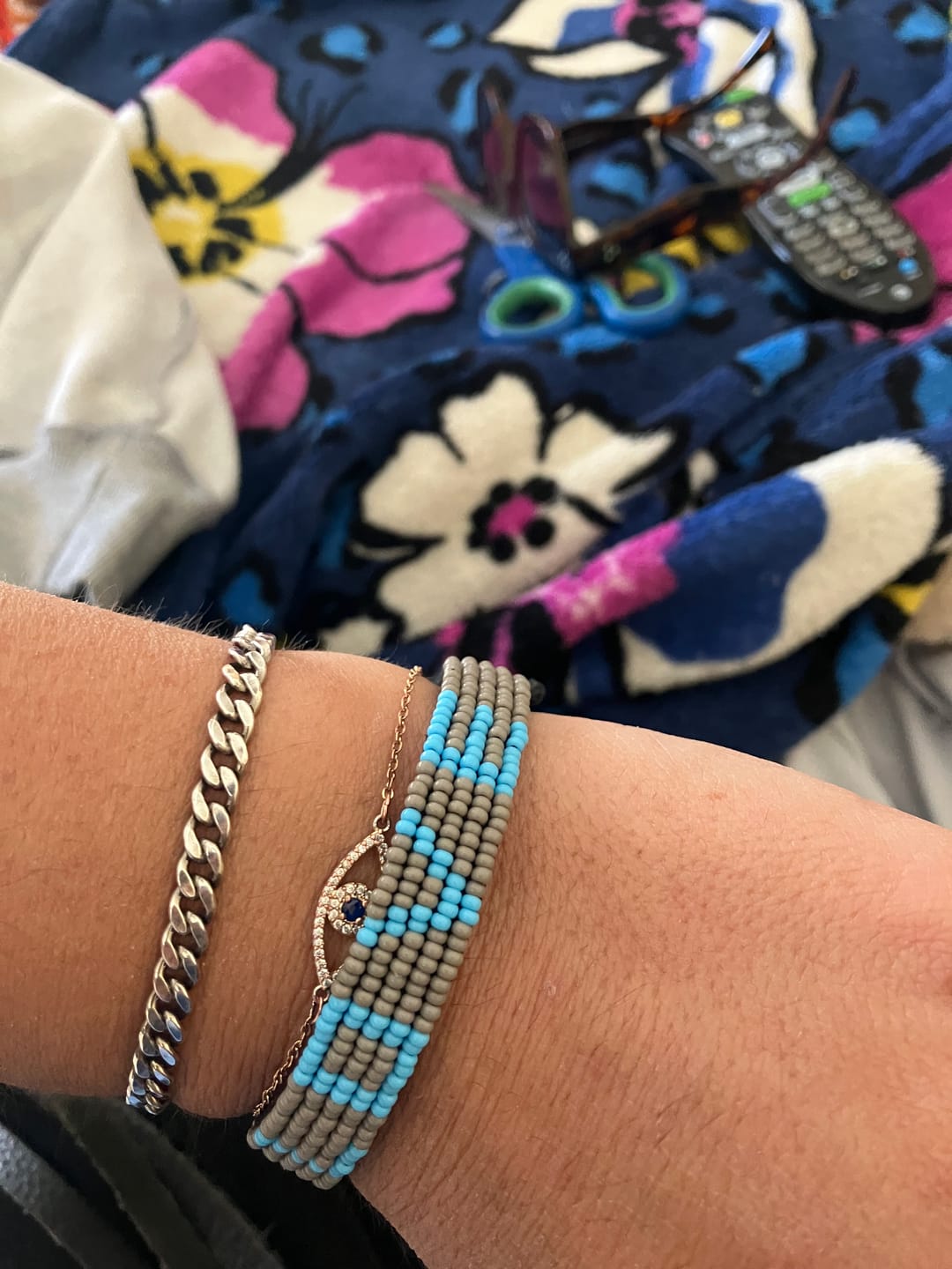 Customer photo review of LOVE Bracelet - Gray/Turquoise