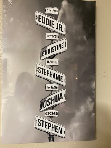 Customer photo review of DATE OF BIRTH OF CHILDREN by Cstm Canvas