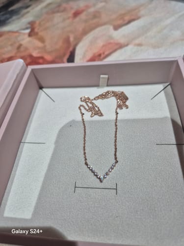 Customer photo review of Sophisticated V-Shaped Diamond Necklace