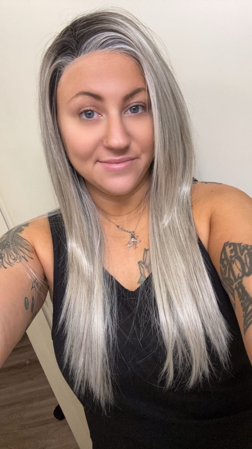 Customer photo review of RUNWAY MODEL - Stone Blonde