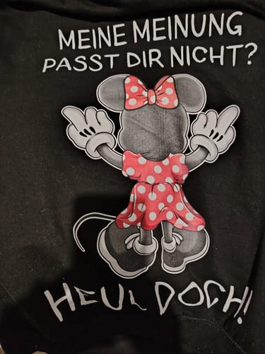 Customer photo review of Leck mich doch Maus - Premium Hoodie Unisex
