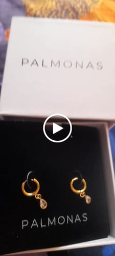 Customer video review of Solitaire Drop Hoop Earrings