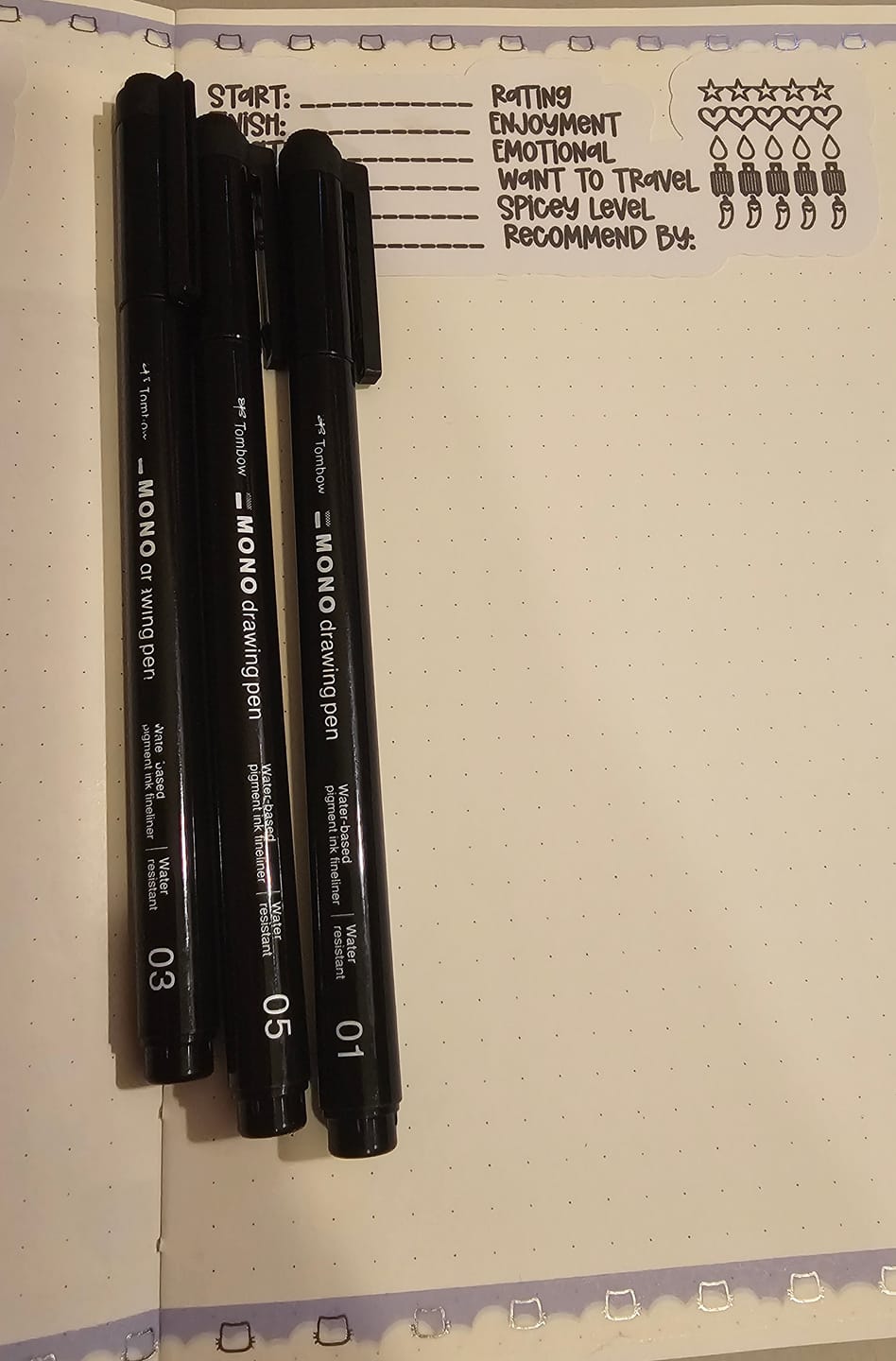 Customer photo review of Tombow Mono Drawing Pens (Set of 3)