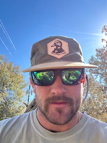 Customer photo review of Custom Leather Patch Camper Hat - Richardson 217